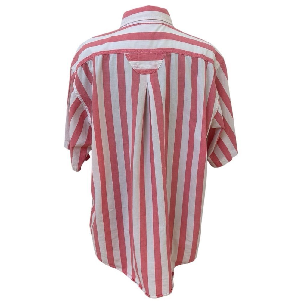 Woolrich Short Sleeve Button Front Red Stripe Cotton Shirt Womens XL - Picture 2 of 5